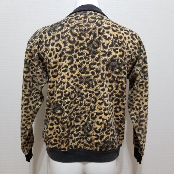 Sky Lite sweatshirt Size? leopard cheetah animal print ringer pullover VINTAGE - Picture 3 of 9